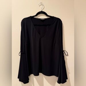 Express Women's Black V-Neck Top